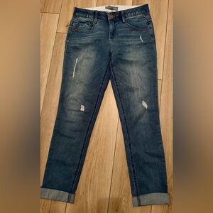 Wit & Wisdom Blue Distressed Ankle Jeans